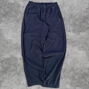 Vintage y2k nike silver tag baggy black fleece sweatpants Size L therma-fit